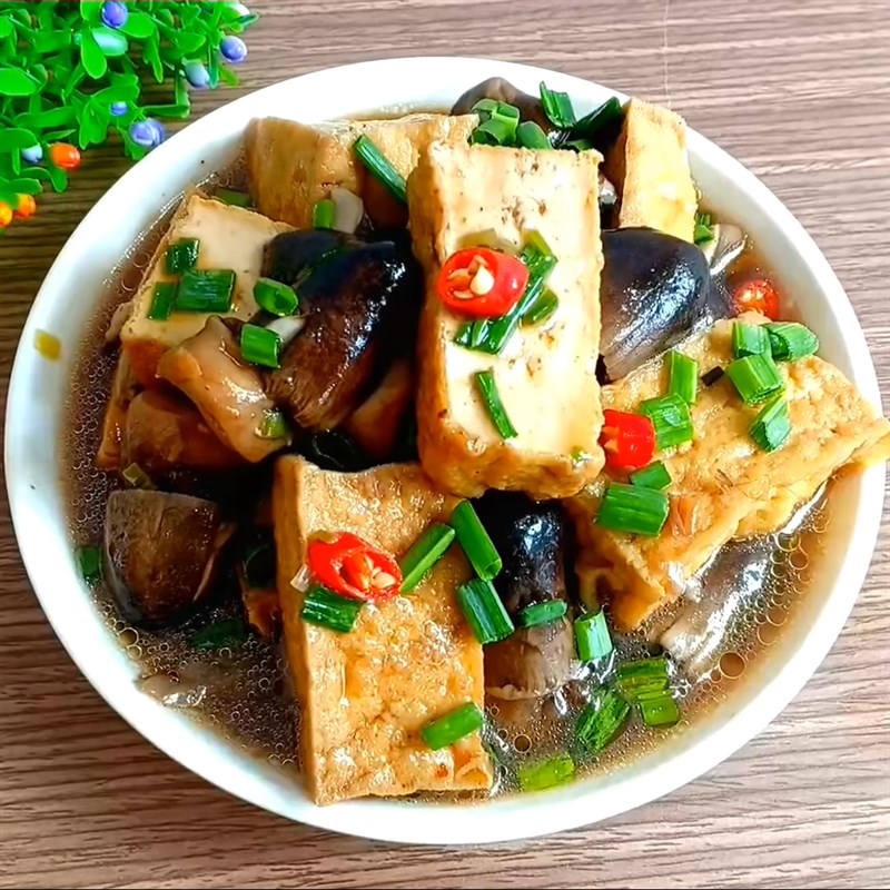 Đậu hũ kho nấm