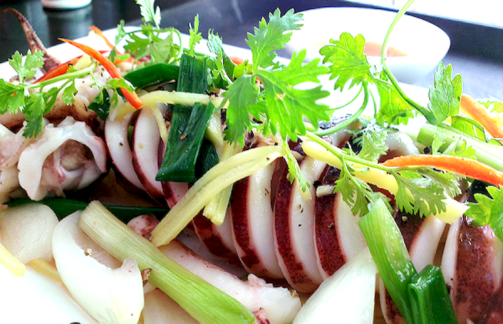 Mực hấp gừng hành