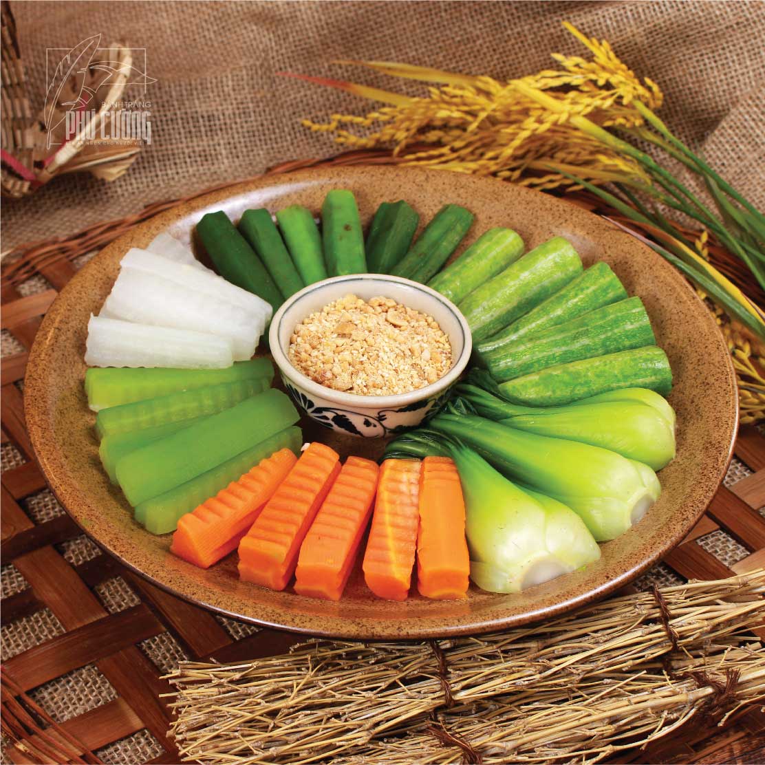 Rau củ hấp muối mè