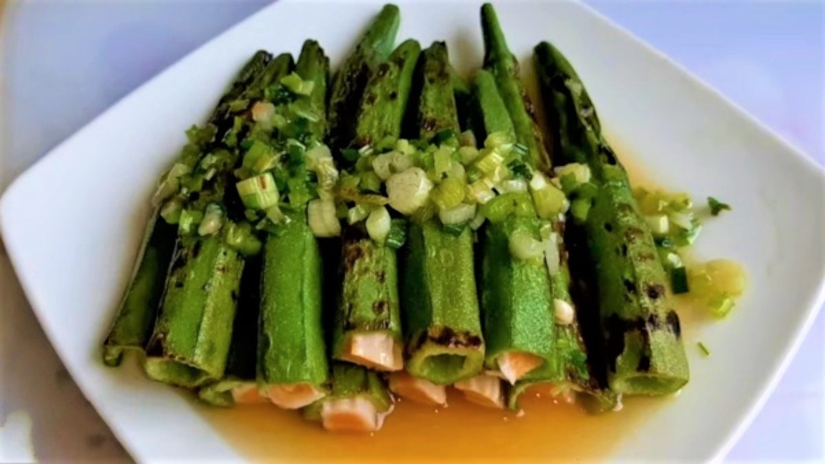 Đậu bắp nướng mỡ hành