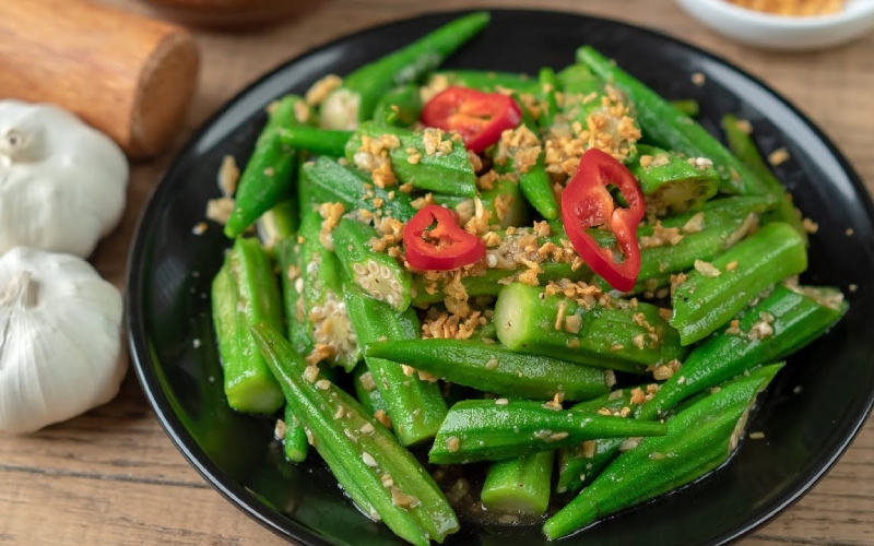 Đậu bắp xào tỏi