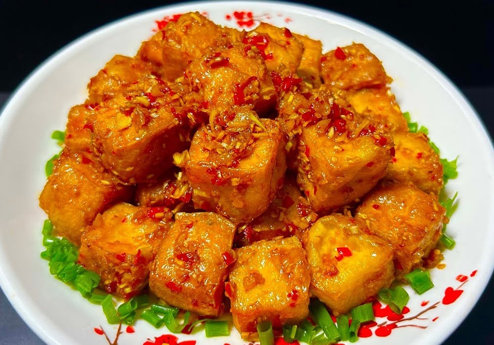 Đậu hũ chiên sả ớt