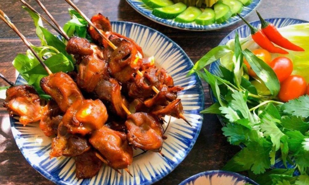 Mề gà nướng sa tế